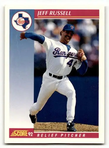 1992 Score #124 Jeff Russell Texas Rangers Baseball Cards EX/NM ID:60469 - Baseball Card Single