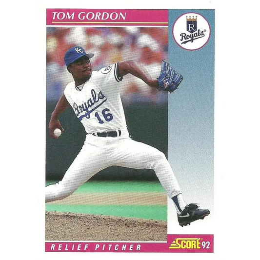 1992 Score #130 Tom Gordon NM-MT Kansas City Royals Baseball Card - Baseball Card Single