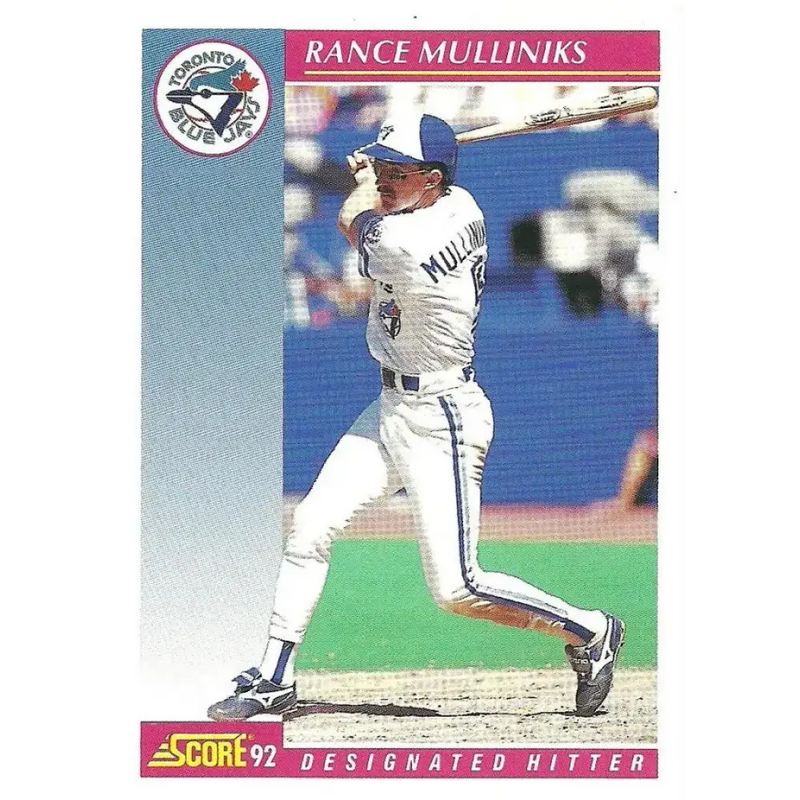 1992 Score #132 Rance Mulliniks NM-MT Toronto Blue Jays Baseball Card - Baseball Card Single