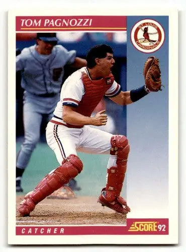 1992 Score #136 Tom Pagnozzi St. Louis Cardinals Baseball Cards EX/N ID:60470 - Baseball Card Single