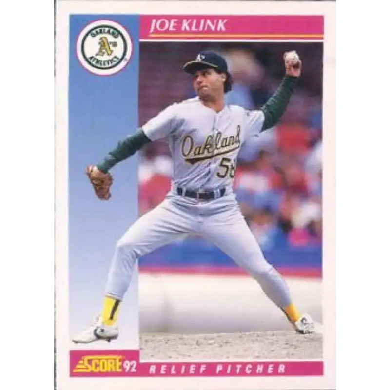 1992 Score #151 Joe Klink NM-MT Oakland Athletics Baseball Card - Baseball Card Single