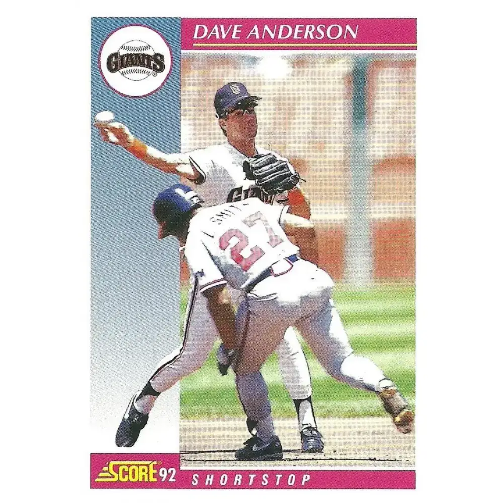 1992 Score #167 Dave Anderson NM-MT San Francisco Giants Baseball Card - Baseball Card Single