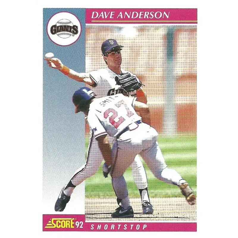 1992 Score #167 Dave Anderson NM-MT San Francisco Giants Baseball Card - Baseball Card Single