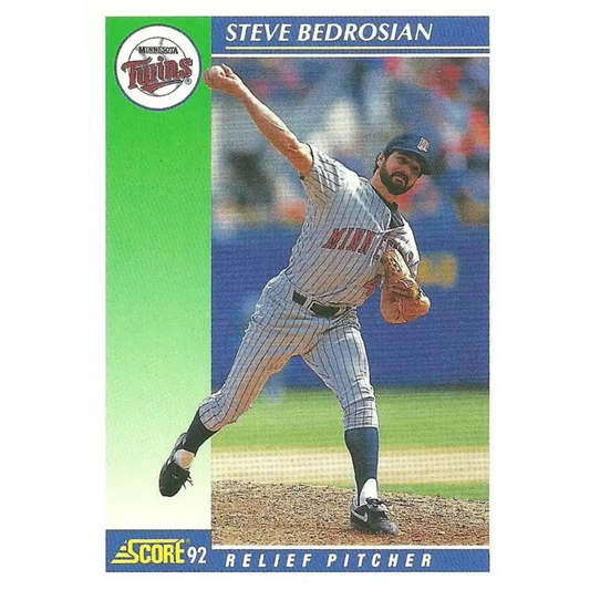 1992 Score #17 Steve Bedrosian NM-MT Minnesota Twins Baseball Card - Baseball Card Single