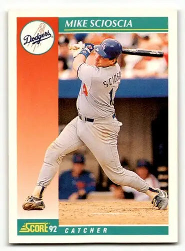 1992 Score #226 Mike Scioscia Los Angeles Dodgers Baseball Cards EX/ ID:60475 - Baseball Card Single