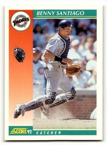 Original gloss Benny Santiago baseball card featuring Benny Santiago San Diego Padres ex/NM condition