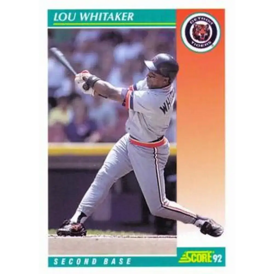 1992 Score #255 Lou Whitaker NM-MT Detroit Tigers Baseball Card - Baseball Card Single