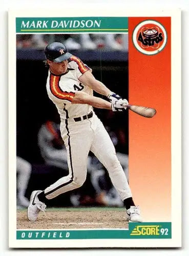 1992 Score #289 Mark Davidson Houston Astros Baseball Cards EX/NM ID:55111 - Baseball Card Single