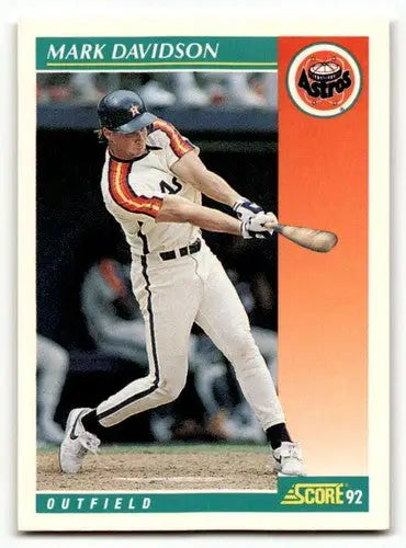 1992 Score Mark Davidson Houston Astros baseball card, EX/NM condition, ID:55115