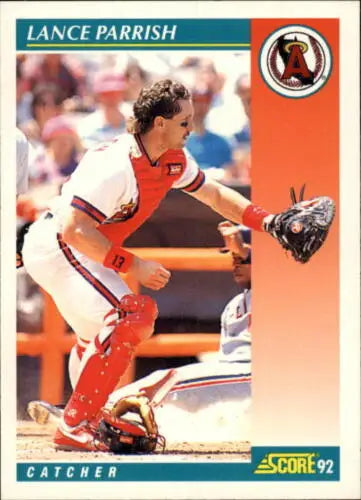 Lance Parrish baseball card from 1992 Score featuring original gloss and NM-MT Angels