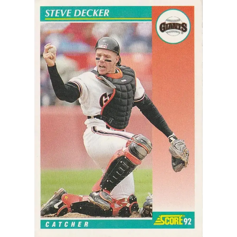 1992 Score #317 Steve Decker NM-MT San Francisco Giants Baseball Card - Baseball Card Single