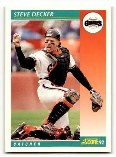 1992 Score #317 Steve Decker San Francisco Giants Baseball Cards EX/ ID:60455 - Baseball Card Single