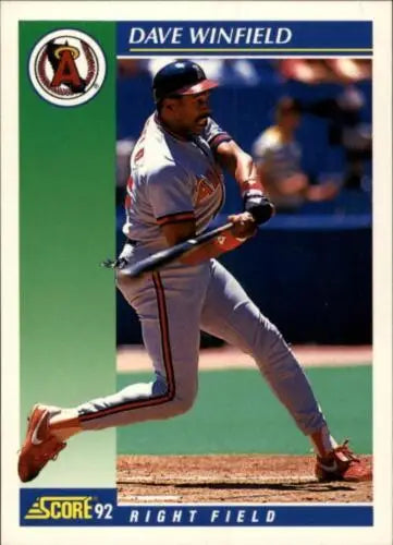 1992 Score #32 Dave Winfield NM-MT Angels baseball card with original gloss