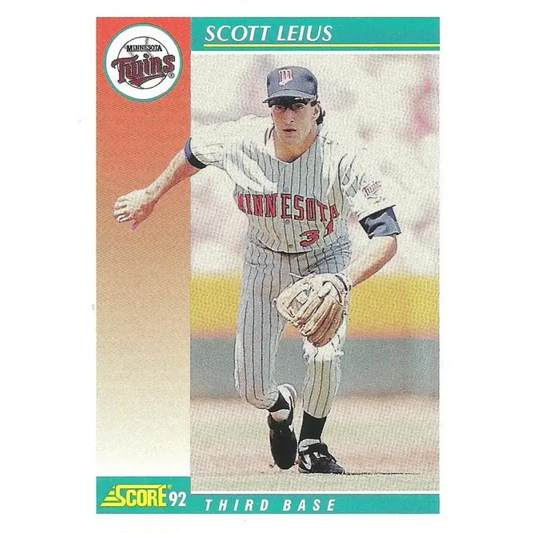 1992 Score #320 Scott Leius NM-MT Minnesota Twins Baseball Card - Baseball Card Single