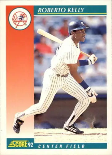 1992 Score #324 Roberto Kelly NM-MT Yankees baseball card with original gloss finish