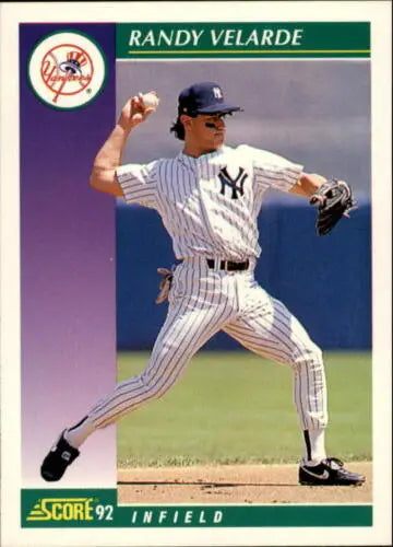 Randy Velarde 1992 Score #337 baseball card in original gloss from Yankees collection