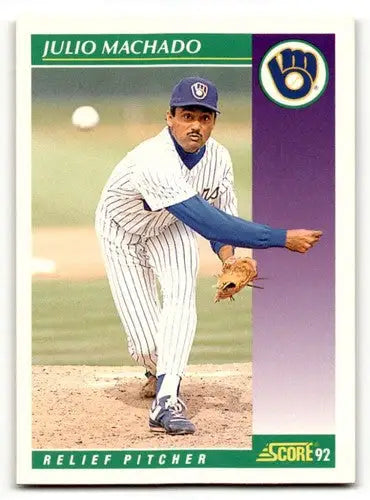 1992 Score #353 Julio Machado Milwaukee Brewers Baseball Cards EX/NM ID:60448 - Baseball Card Single