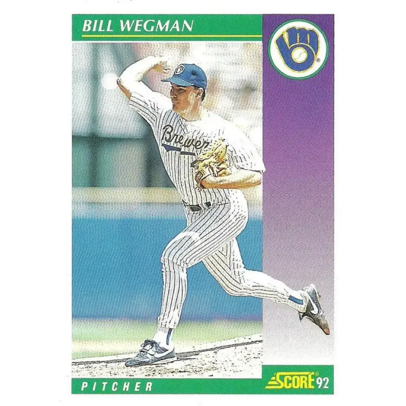 1992 Score #374 Bill Wegman NM-MT Milwaukee Brewers Baseball Card - Baseball Card Single