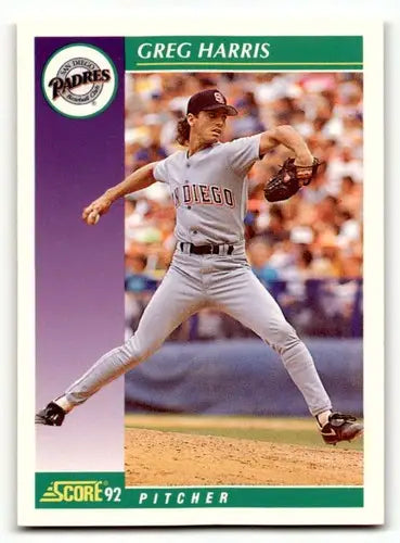 1992 Score #378 Greg Harris San Diego Padres Baseball Cards EX/NM ID:55119 - Baseball Card Single