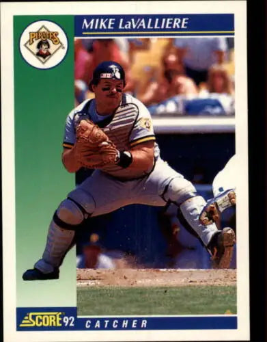1992 Score #38 Mike LaValliere baseball card featuring original gloss from the Pirates