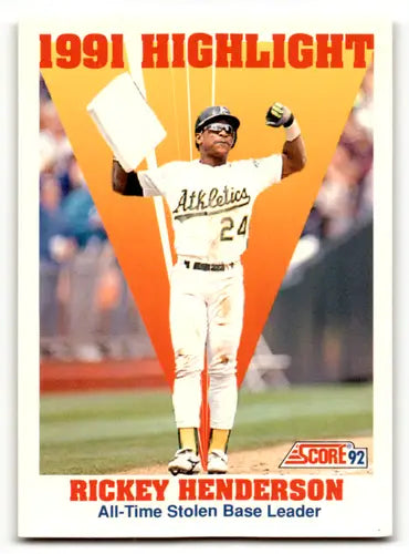 1992 Score #430 Rickey Henderson EX/NM Athletics HL ID:63350 - Baseball Card Single