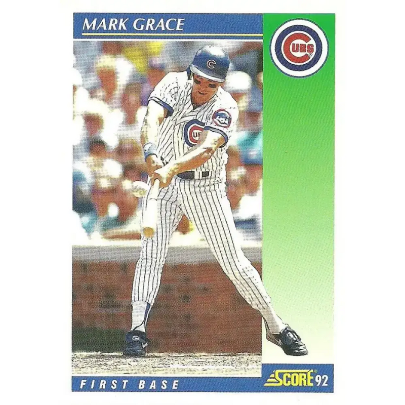 1992 Score #445 Mark Grace NM-MT Chicago Cubs Baseball Card - Baseball Card Single