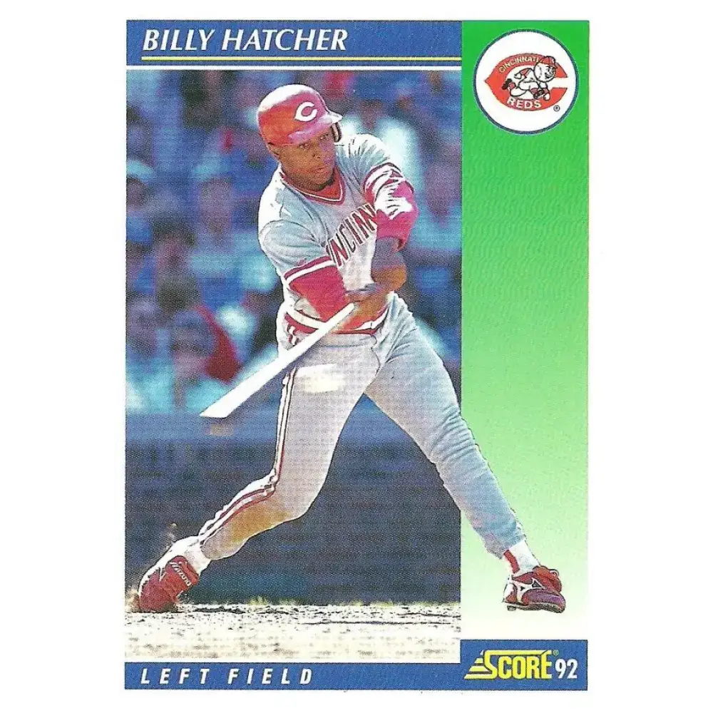 1992 Score #447 Billy Hatcher NM-MT Cincinnati Reds Baseball Card - Baseball Card Single