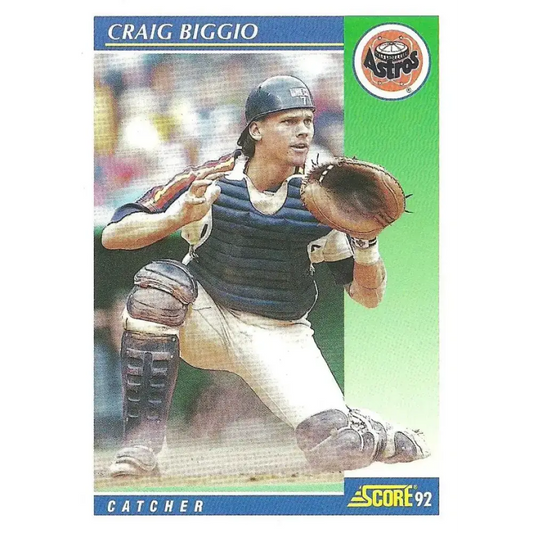 1992 Score #460 Craig Biggio NM-MT Houston Astros Baseball Card - Baseball Card Single