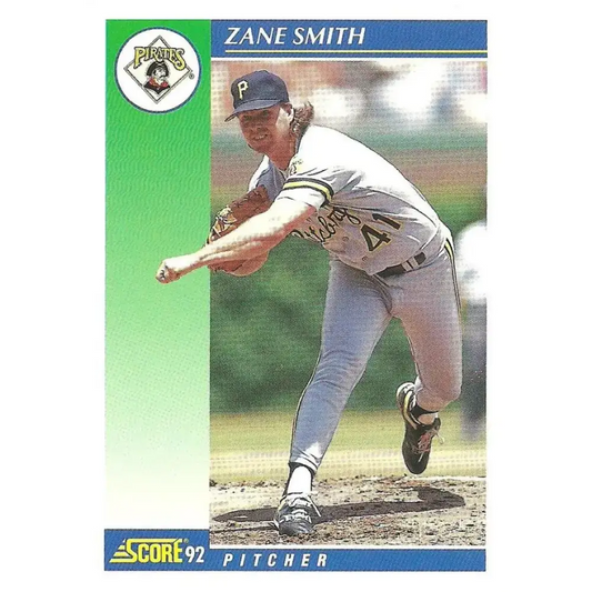 1992 Score #493 Zane Smith NM-MT Pittsburgh Pirates Baseball Card - Baseball Card Single