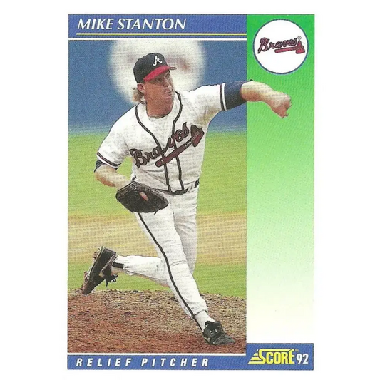 1992 Score #498 Mike Stanton NM-MT Atlanta Braves Baseball Card - Baseball Card Single