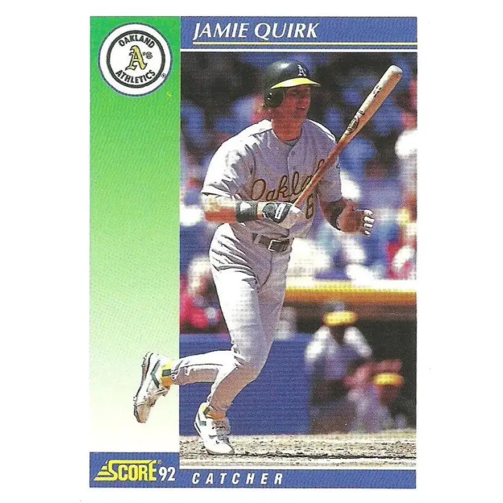 1992 Score #526 Jamie Quirk NM-MT Oakland Athletics Baseball Card - Baseball Card Single