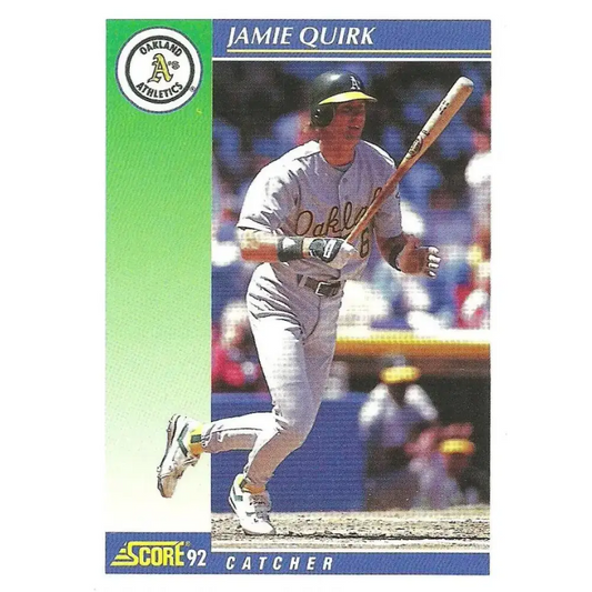 1992 Score #526 Jamie Quirk NM-MT Oakland Athletics Baseball Card - Baseball Card Single