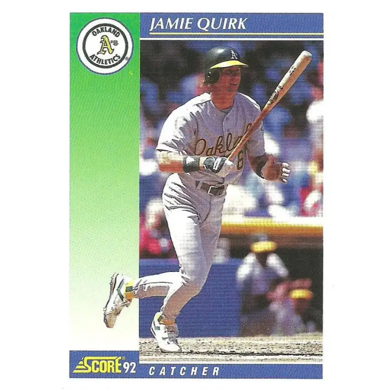 1992 Score #526 Jamie Quirk NM-MT Oakland Athletics Baseball Card - Baseball Card Single