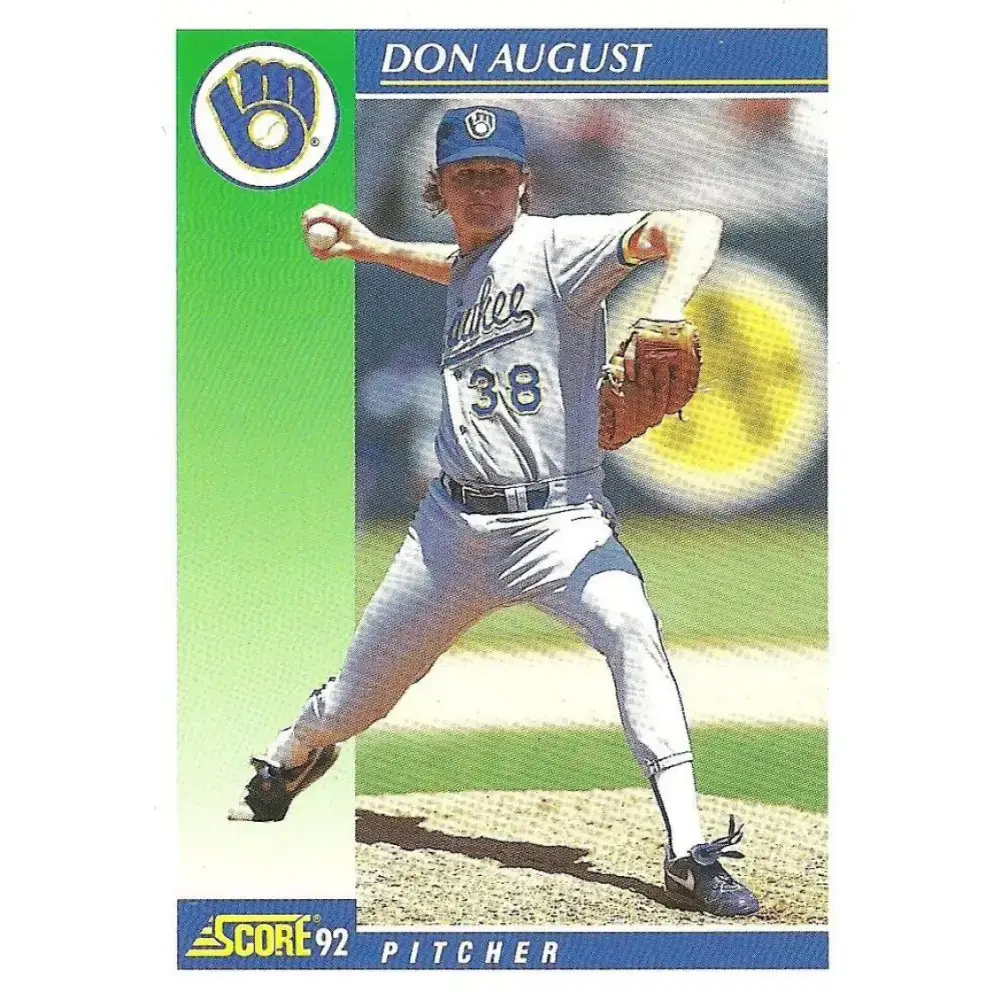 1992 Score #533 Don August NM-MT Milwaukee Brewers Baseball Card - Baseball Card Single