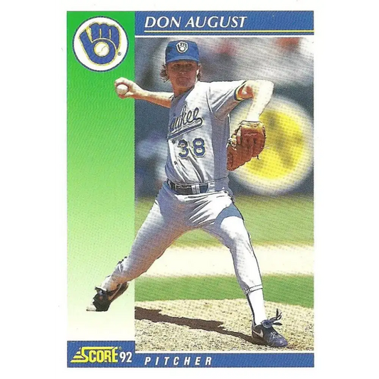 1992 Score #533 Don August NM-MT Milwaukee Brewers Baseball Card - Baseball Card Single