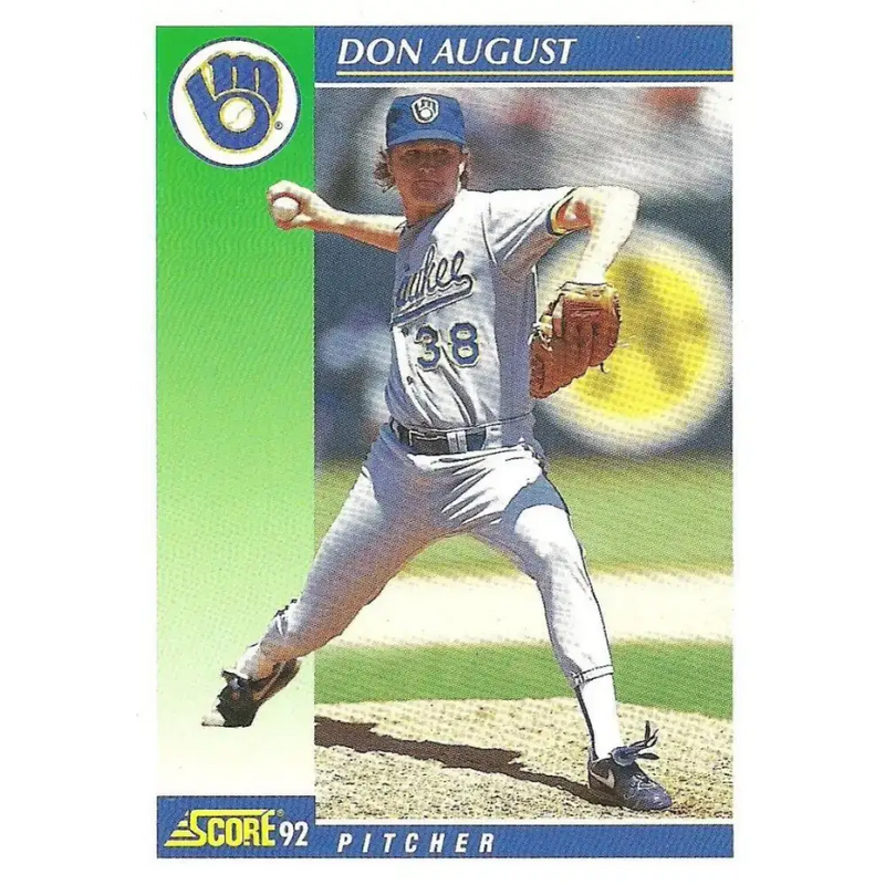 1992 Score #533 Don August NM-MT Milwaukee Brewers Baseball Card - Baseball Card Single