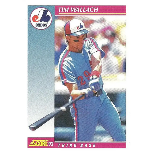 1992 Score #595 Tim Wallach NM-MT Montreal Expos Baseball Card - Baseball Card Single