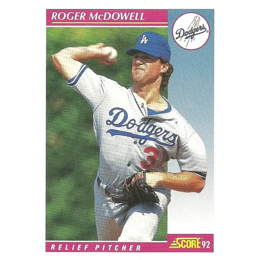 1992 Score #597 Roger McDowell NM-MT Los Angeles Dodgers Baseball Card - Baseball Card Single