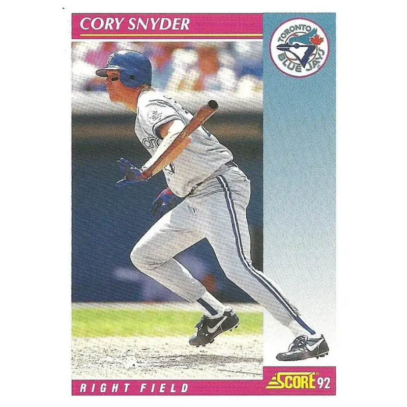 1992 Score #598 Cory Snyder NM-MT Toronto Blue Jays Baseball Card - Baseball Card Single