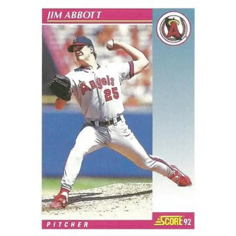 1992 Score #620 Jim Abbott NM-MT California Angels Baseball Card - Baseball Card Single