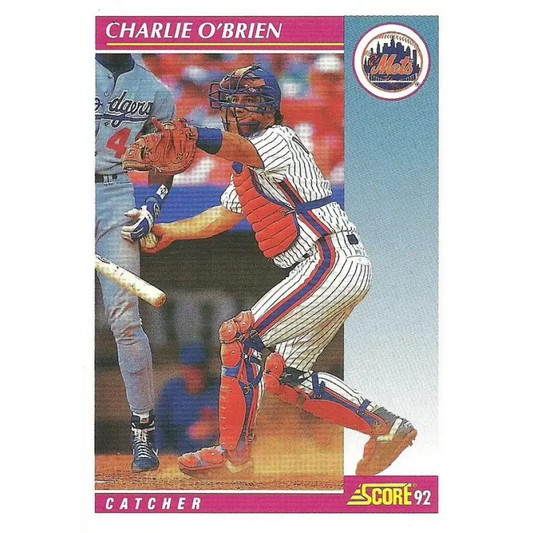 1992 Score #621 Charlie O’Brien NM-MT New York Mets Baseball Card - Baseball Card Single