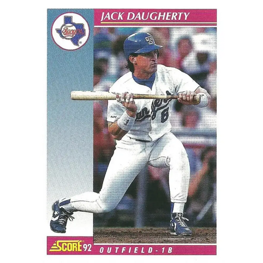 1992 Score #622 Jack Daugherty NM-MT Texas Rangers Baseball Card - Baseball Card Single