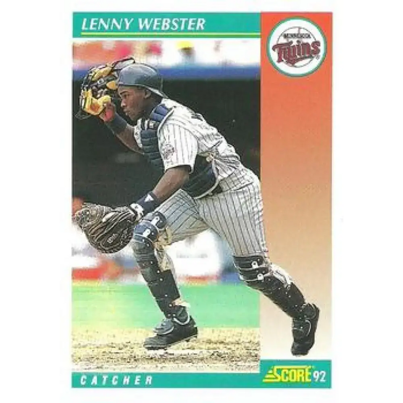 1992 Score #663 Lenny Webster NM-MT Minnesota Twins Baseball Card - Baseball Card Single
