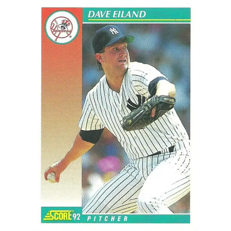 1992 Score #679 Dave Eiland NM-MT New York Yankees Baseball Card - Baseball Card Single