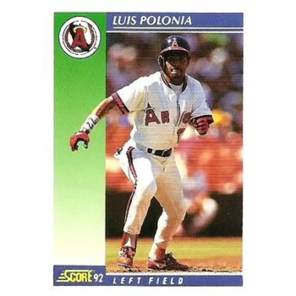 1992 Score #68 Luis Polonia NM-MT California Angels Baseball Card - Baseball Card Single