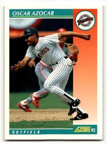 Original gloss Oscar Azocar San Diego Padres baseball card from 1992 Score #692