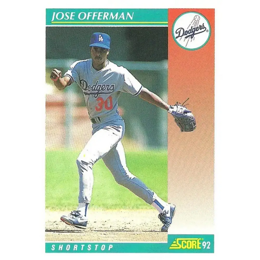 1992 Score #699 Jose Offerman NM-MT Los Angeles Dodgers Baseball Card - Baseball Card Single