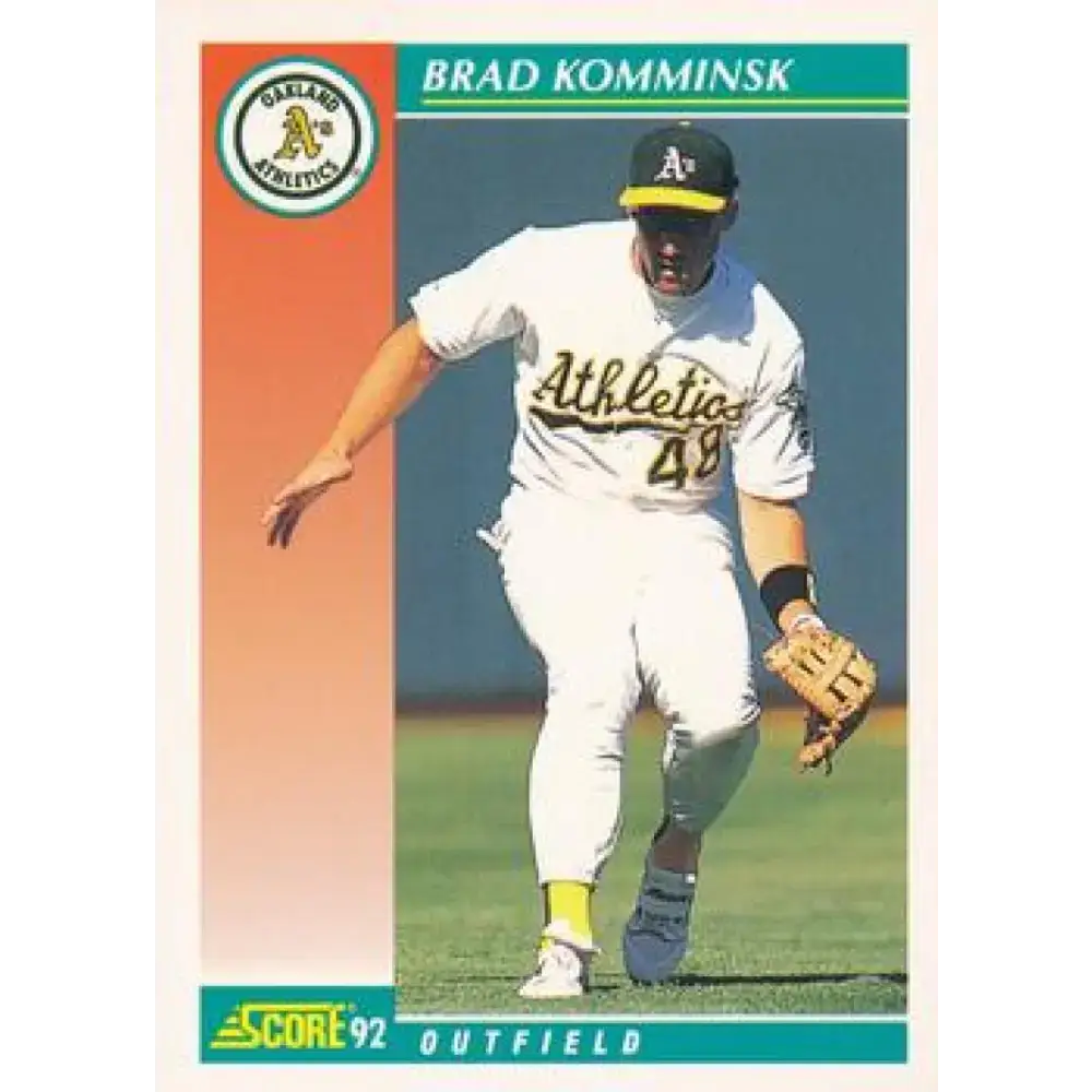 1992 Score #735 Brad Komminsk NM-MT Oakland Athletics Baseball Card - Baseball Card Single