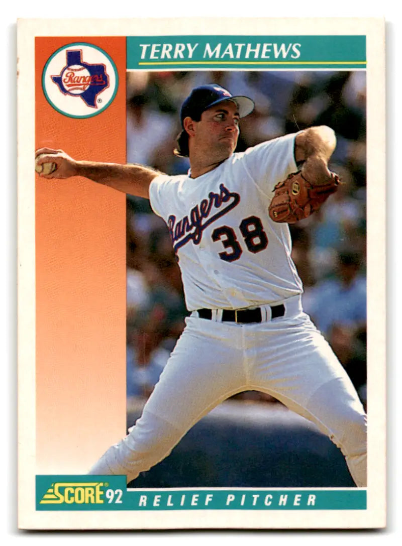 1992 Score #737b Terry Mathews EX Excellent ERR RC Rookie Rangers ID:70096 - Baseball Card Single