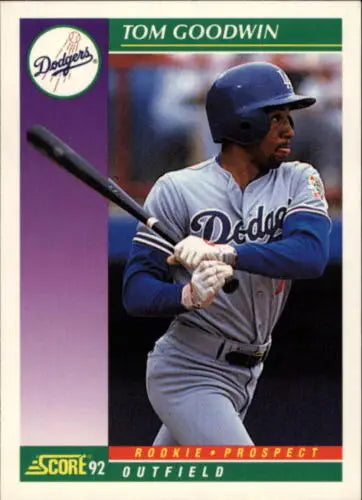 Tom Goodwin baseball card 1992 Score #830 NM original gloss Dodgers collectible